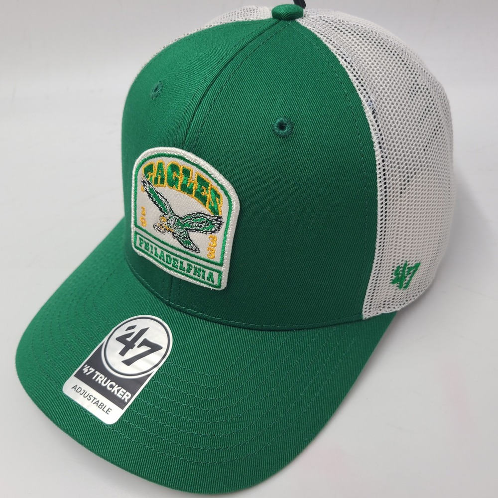 Philadelphia Eagles Hat‎ Adjustable Trucker Mesh 47 Brand Headstone Green White